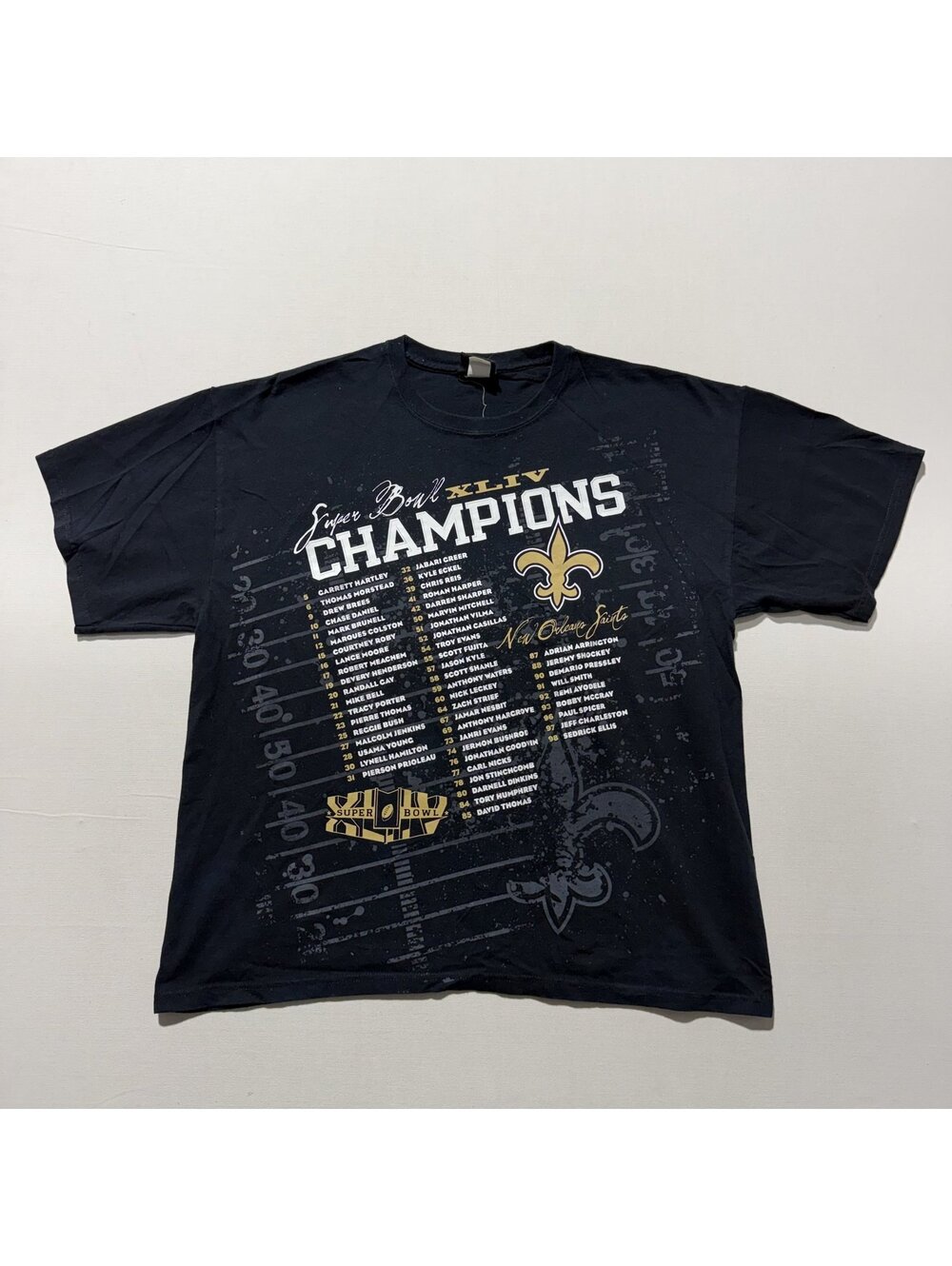 Reebok New Orleans Saints Super Bowl XLIV Champions Black Graphic Tee